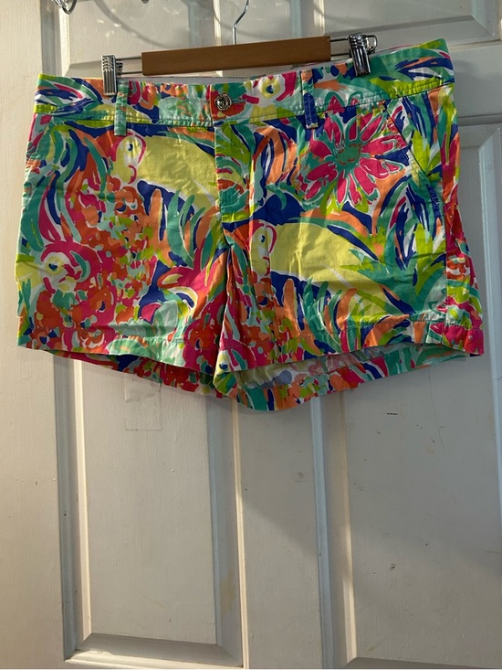 Lilly Pulitzer Pants - Lilly Pulitzer Bright Floral High-Waist Shorts in Yellow, Pink & Green
